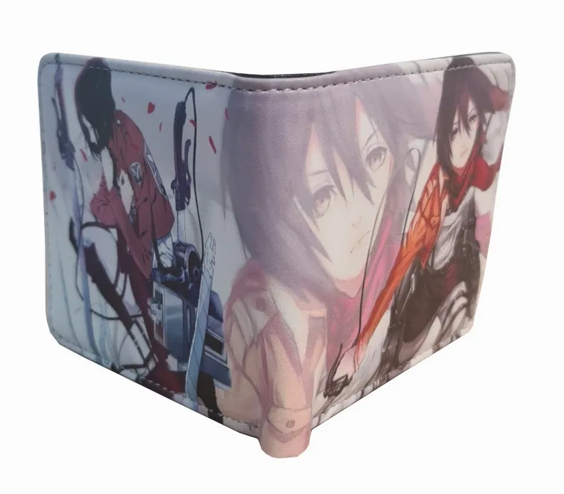 Attack on Titan Anime Wallet - Mikasa Ackerman - Unisex - White / Premium PVC Leather