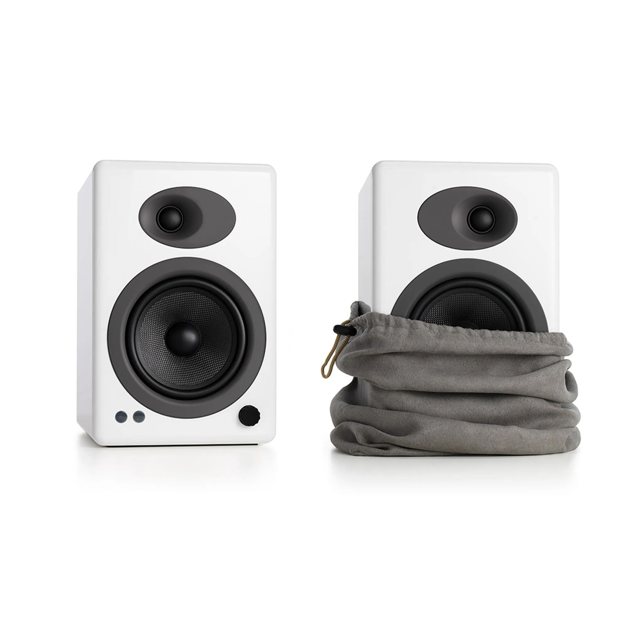 Audioengine A5  Classic Powered Bookshelf Speakers, Hi-Gloss White (Pair)