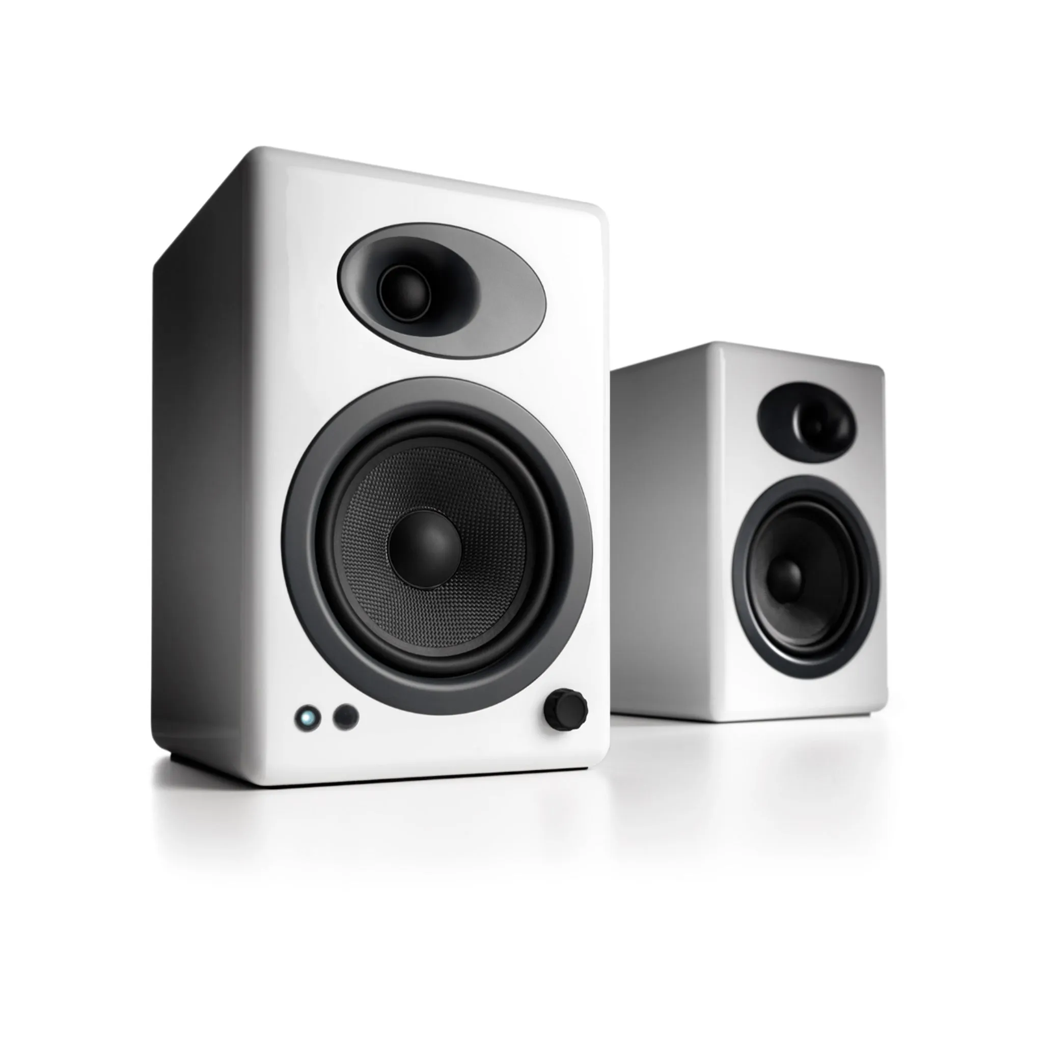 Audioengine A5  Classic Powered Bookshelf Speakers, Hi-Gloss White (Pair)