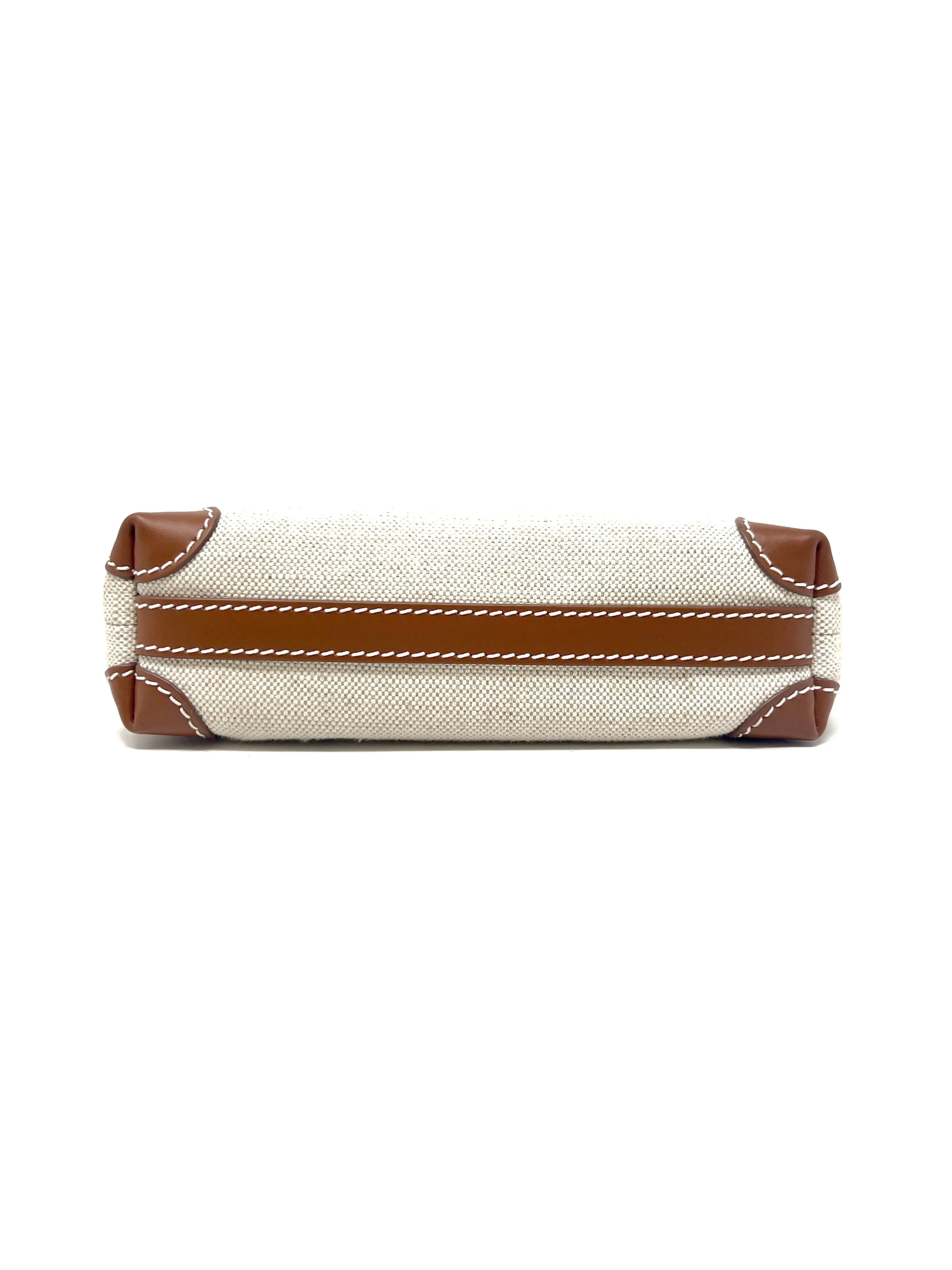 Balmain Luggage/Natural 'B-Army' Logo Canvas Mini Grocery Bag