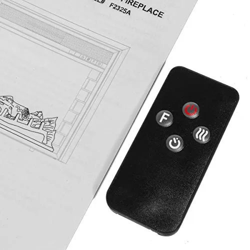Barton 26" Electric Fireplace Insert 3D Flame Stove Adjustable Flame Timer Heater Firebox Logs with Remote Control, Black