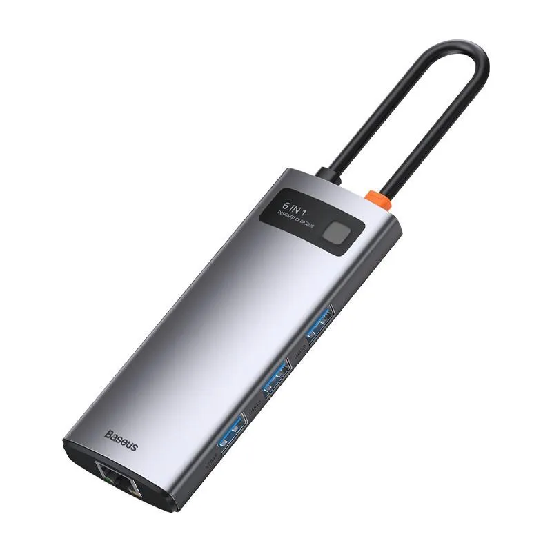 Baseus Metal Gleam Series 6-in-1 Multifunctional Type-C HUB Docking Station