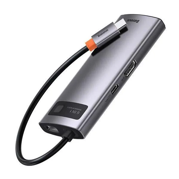 Baseus Metal Gleam Series 6-in-1 Multifunctional Type-C HUB Docking Station