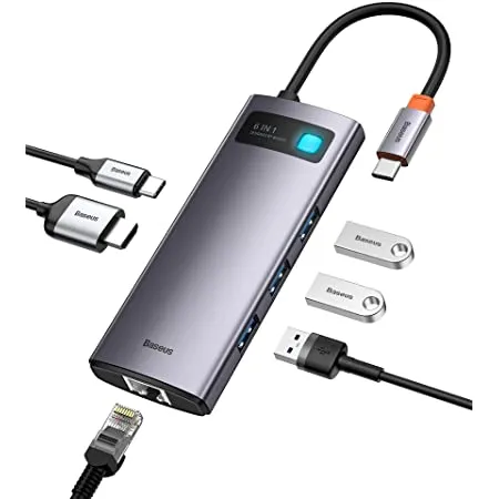 Baseus Metal Gleam Series 6-in-1 Multifunctional Type-C HUB Docking Station
