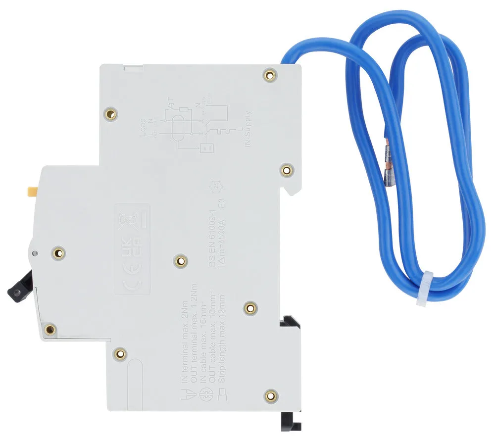 BG CUCRB40DPA 40A Double Pole 1 Module B Curve 6kA 30mA Type A Compact RCBO