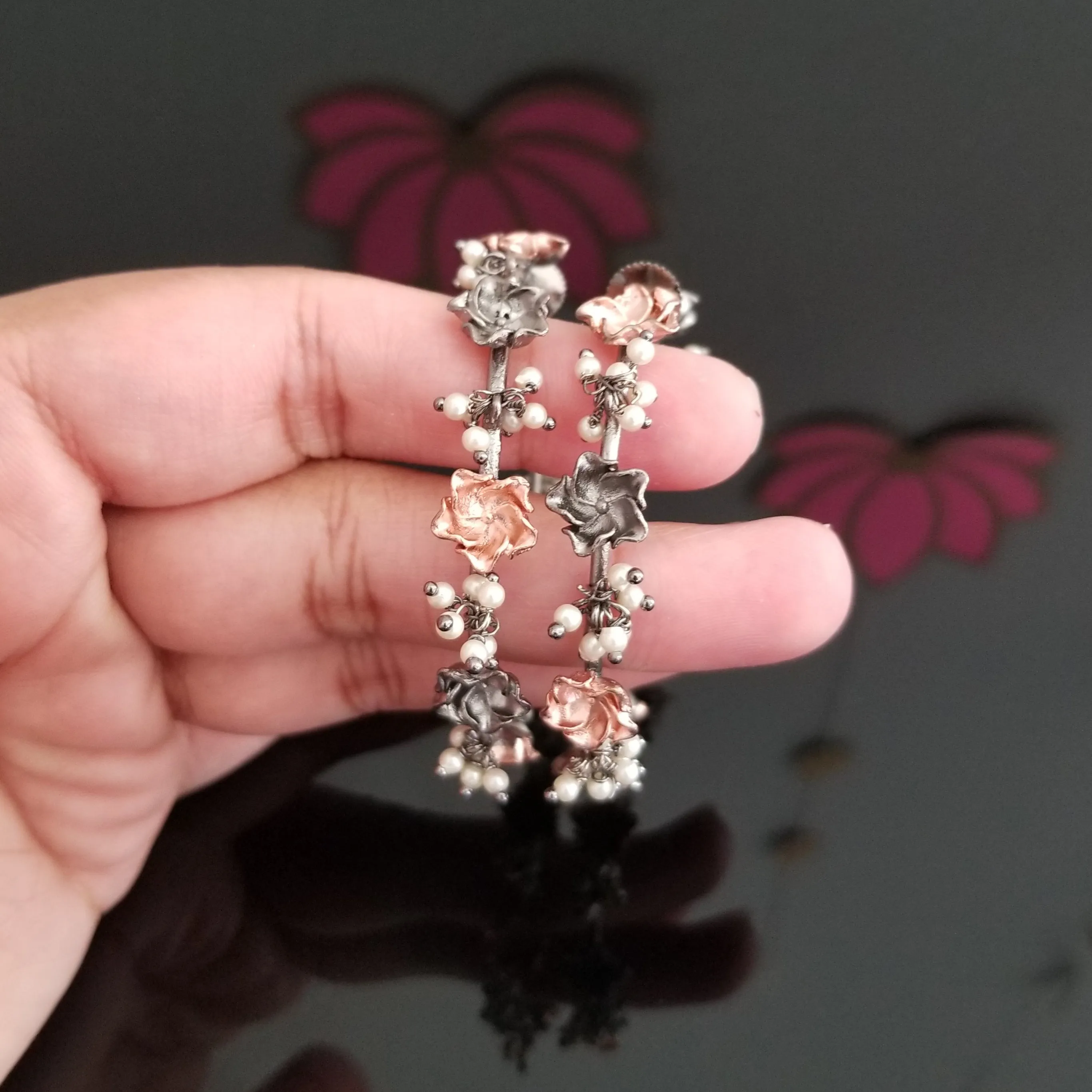 Big Hoop Earrings With Dual Finish 1721