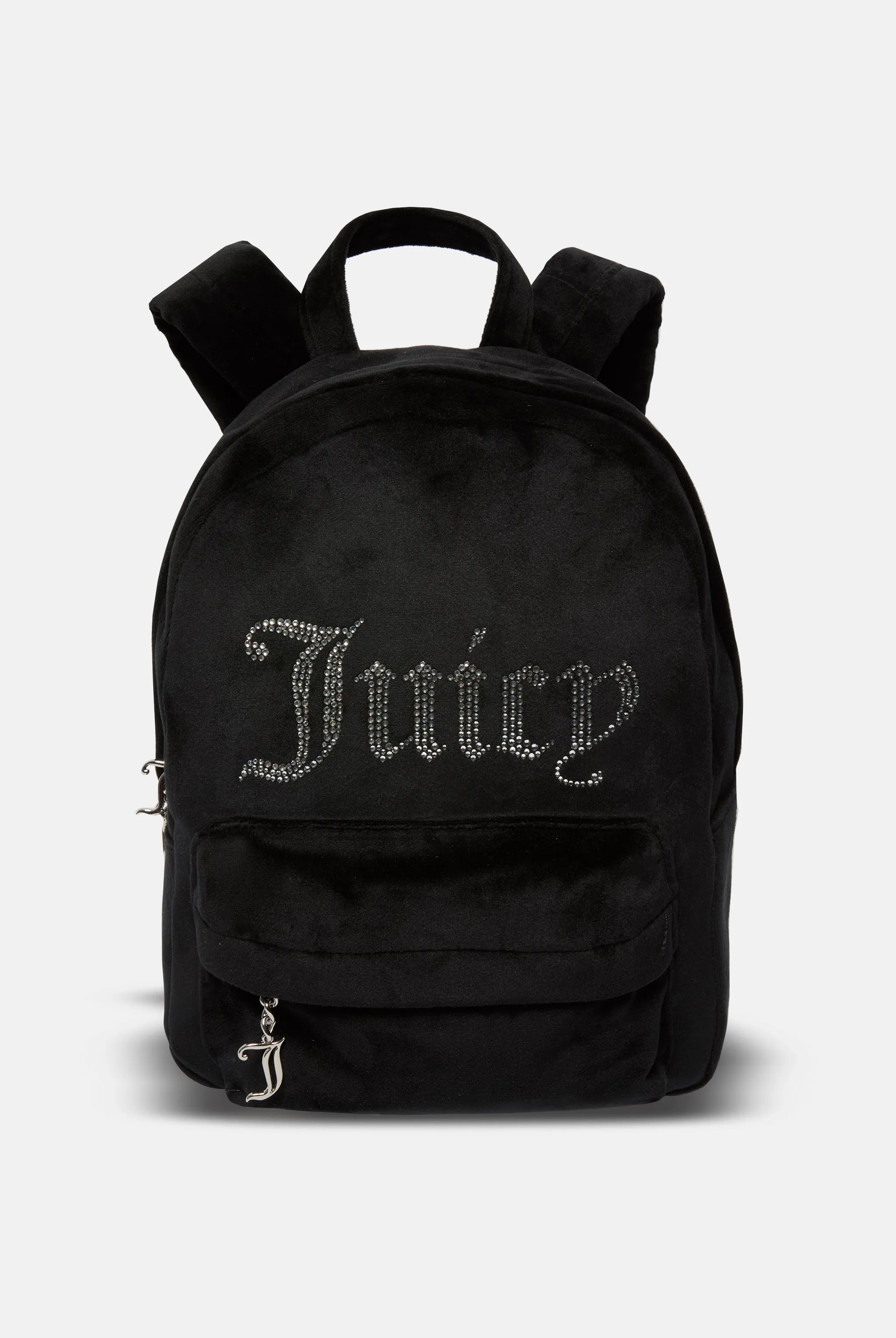 BLACK DIAMANTE VELOUR BACKPACK