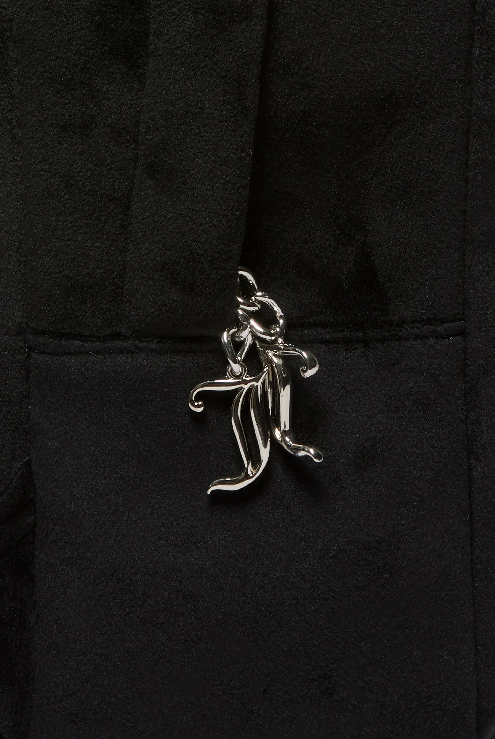 BLACK DIAMANTE VELOUR BACKPACK