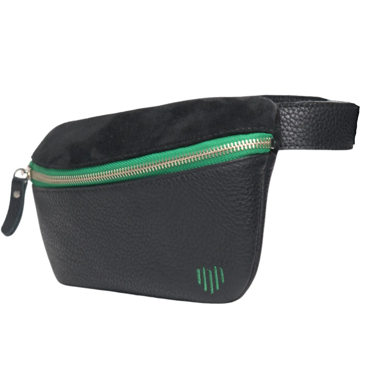Black leather belt bag & crossbody - Italian leather
