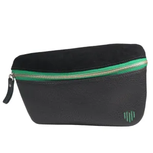 Black leather belt bag & crossbody - Italian leather