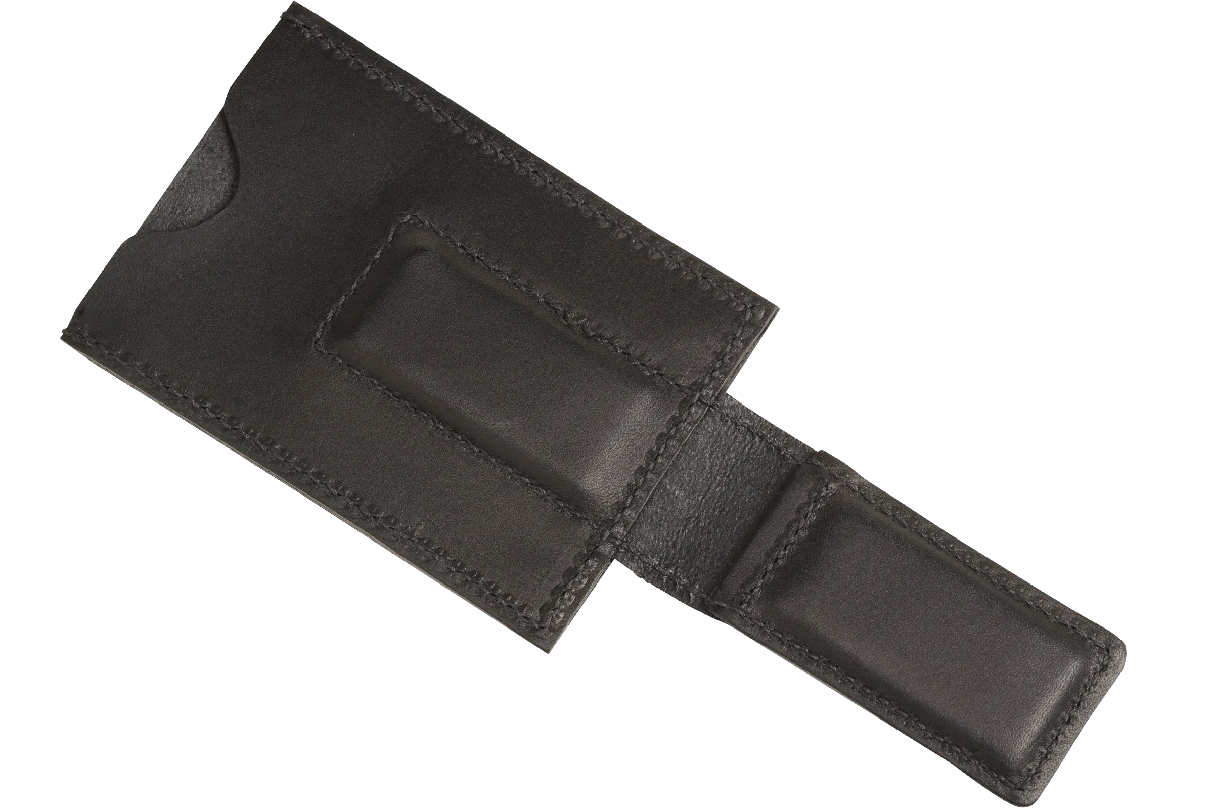 Black Premium Leather Slim ID Wallet With Magnetic Money Clip