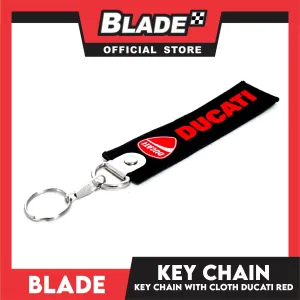 Blade Keychain Key Tag Lanyard with Metal Hook Key Ring Attachment (Ducati Design)