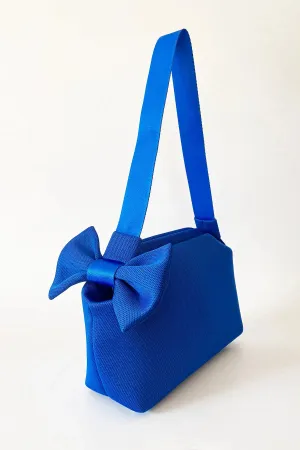 Blue Bow Detail Detachable Strap Handbag