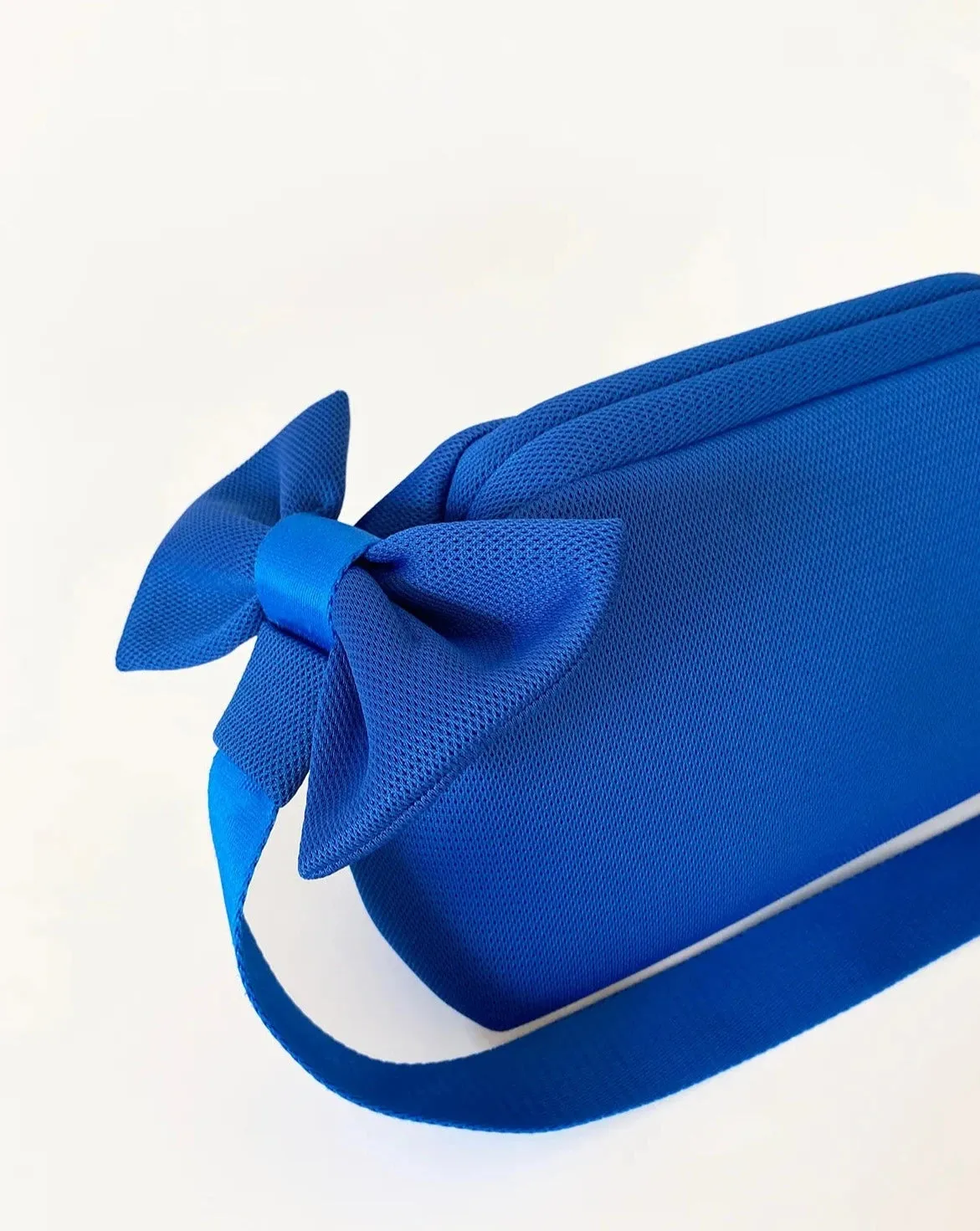 Blue Bow Detail Detachable Strap Handbag