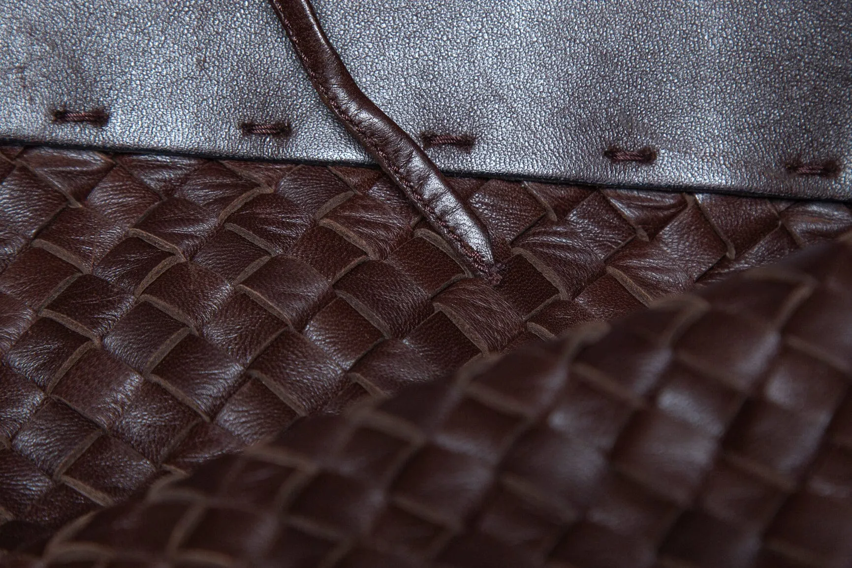 Bottega Veneta Chocolate Intrecciato Cabat Tote