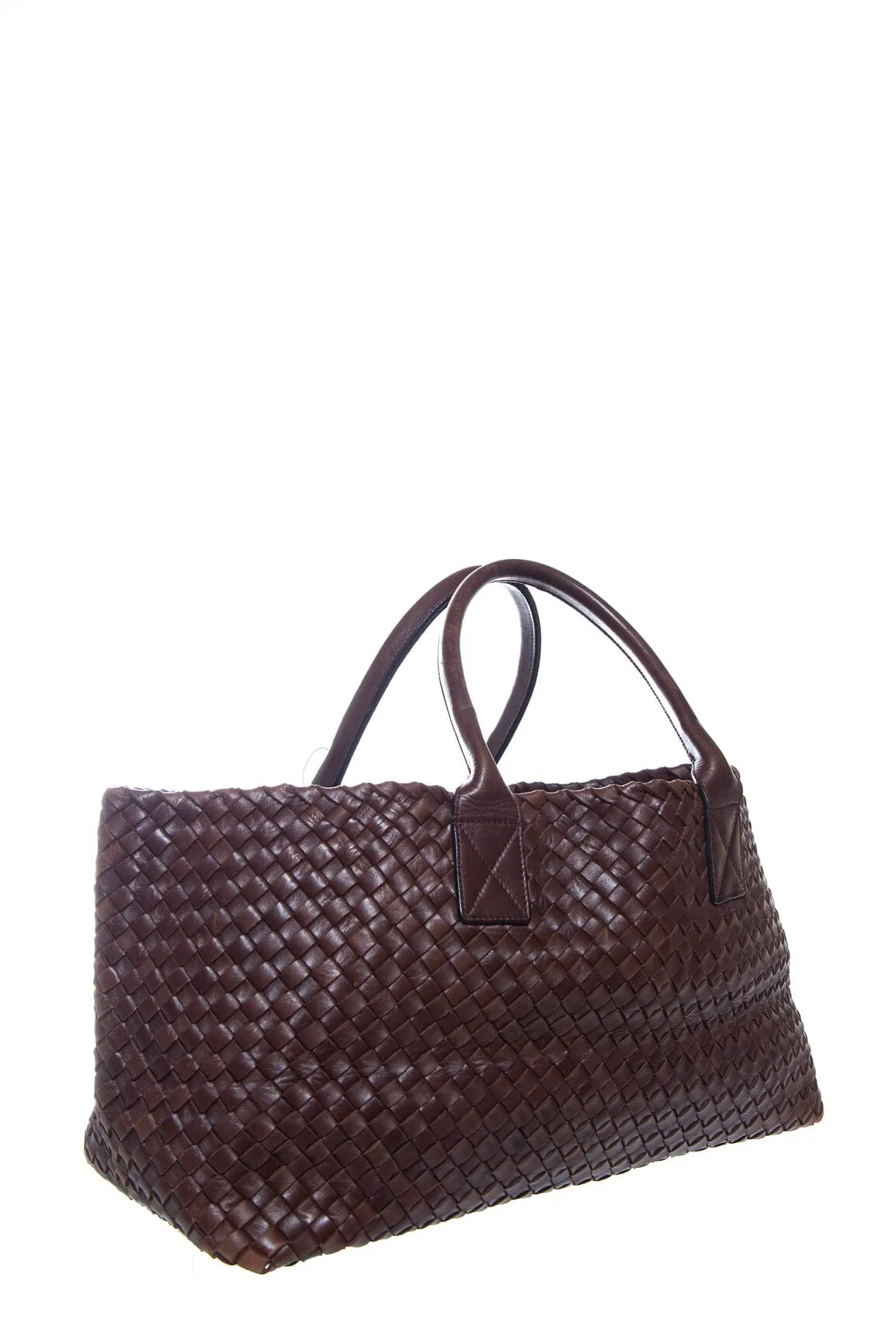 Bottega Veneta Chocolate Intrecciato Cabat Tote