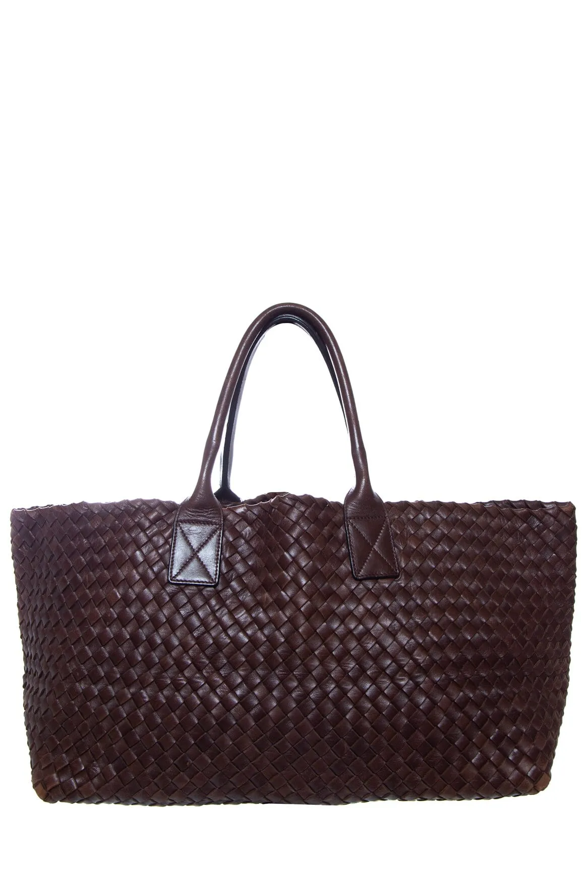 Bottega Veneta Chocolate Intrecciato Cabat Tote