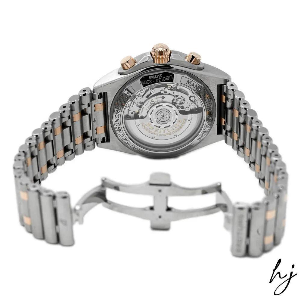 Breitling Men's Chronomat 18K Red Gold & Steel 42mm Grey Anthracite Stick Dial Watch Reference #: UB0134101B1U1