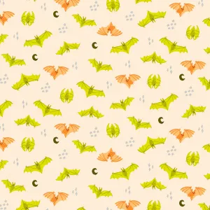 Bring Your Own Boos, Bat Attack in Trick-or-Treat Metallic - fat quarter
