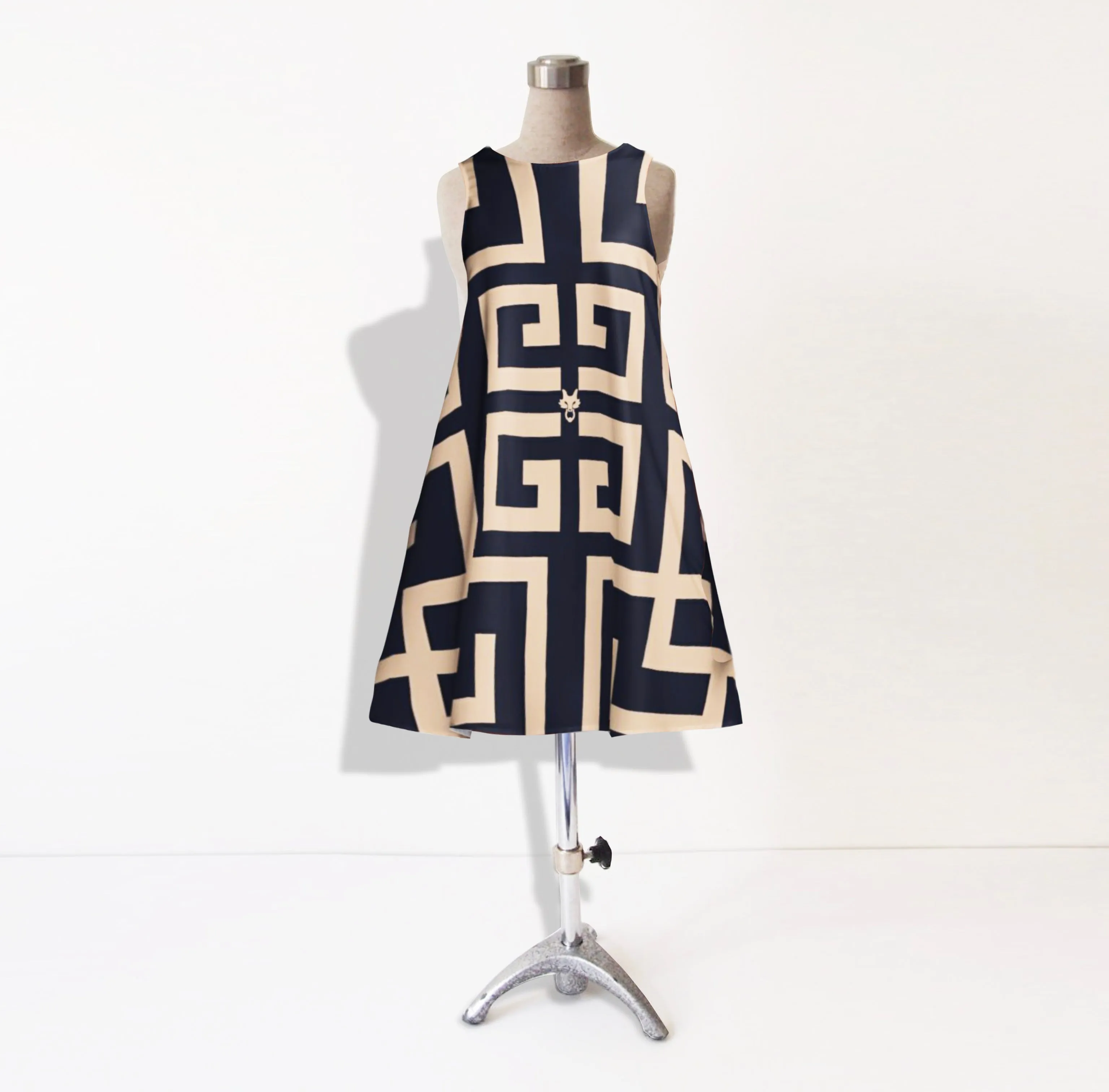 BUCKHEAD SCARF DRESS - NAVY