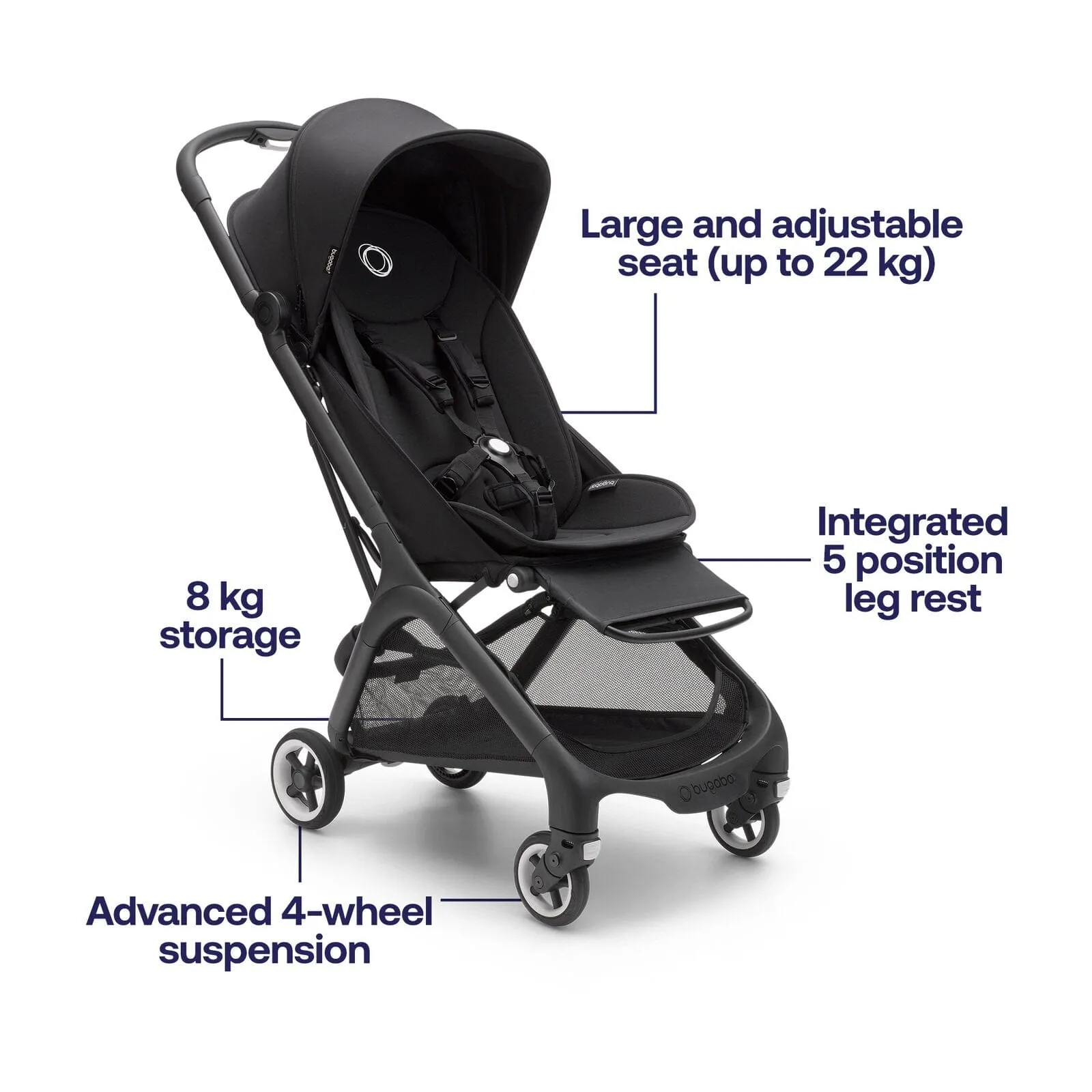 Bugaboo Butterfly Stroller with Travel Bag - Stormy Blue