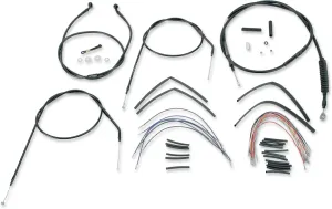 Burly Brand B30-1001 Extended Cable/Brake Line Kit for 16in. Ape Handlebars - Black Vinyl