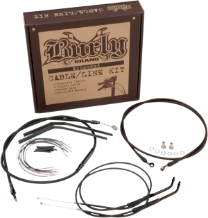 Burly Brand B30-1015 Extended Cable/Brake Line Kit for 16in. Ape Handlebars - Black Vinyl