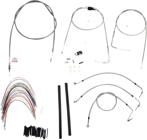 Burly Brand B30-1082 Extended Cable/Brake Line Kit for 14in. Gorilla Handlebars - Stainless Steel