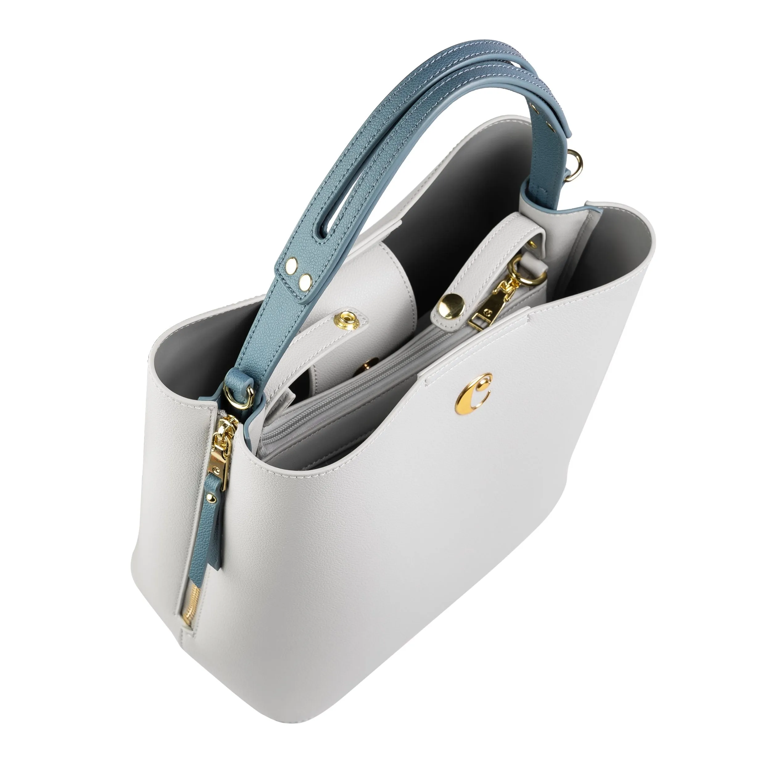 Cacharel CTX036K-Bucket bag Garance Light Grey