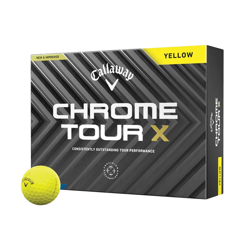 Callaway Chrome Tour X Yellow Logo Golf Balls