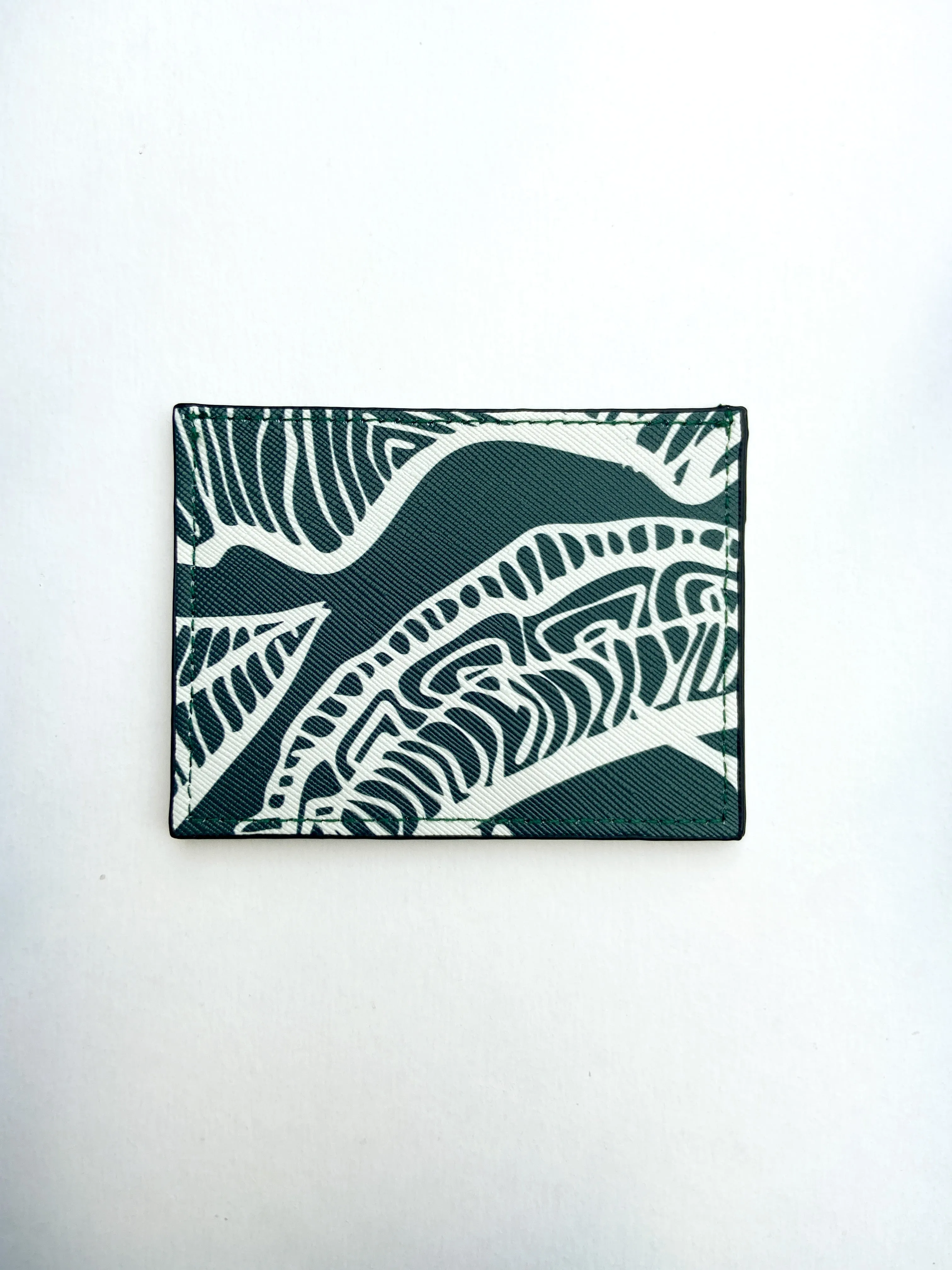 Card Wallet- Emerald Palm Leaf