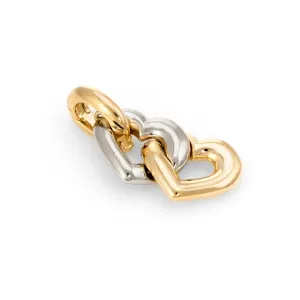 Cartier Circa 1994 Double Heart Charm Pendant Vintage 18k Gold Signed Jewelry