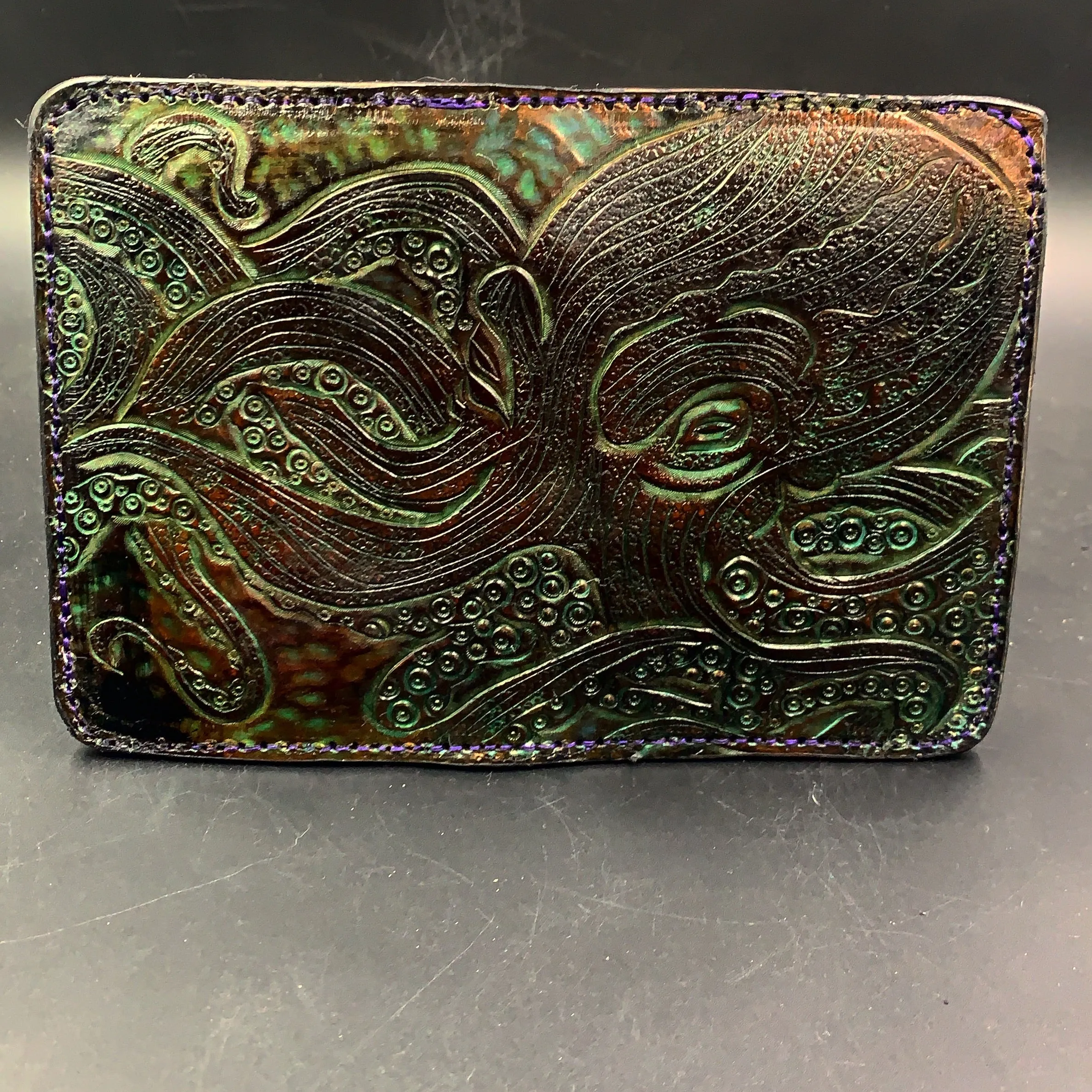 Carved Leather Passport Wallet