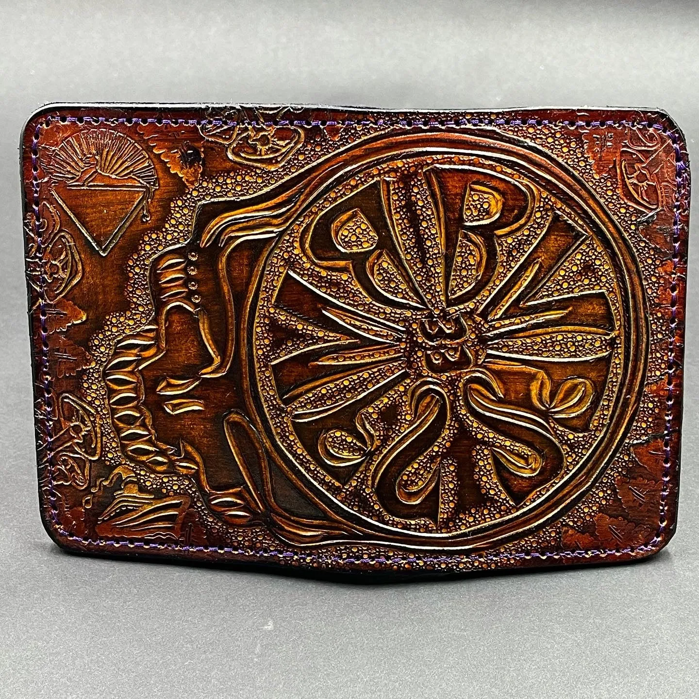 Carved Leather Passport Wallet