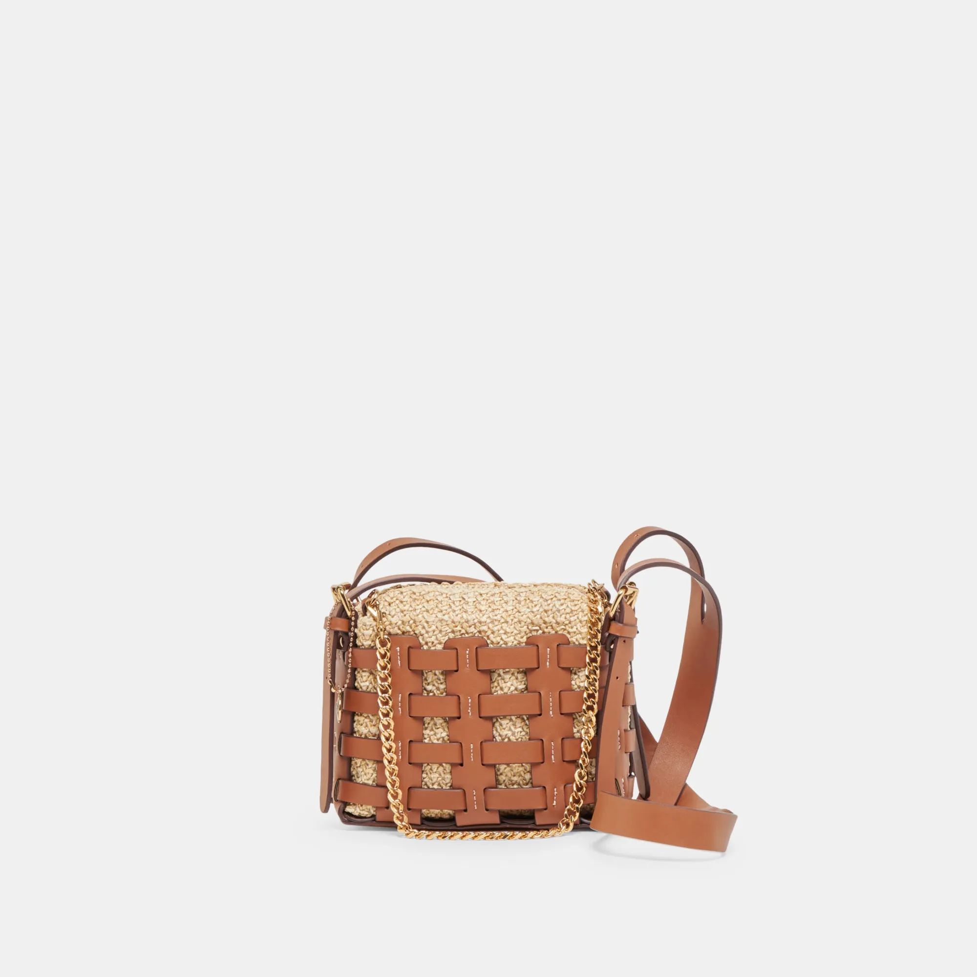 CASSIS CROSSBODY SADDLE NATURAL RAFFIA