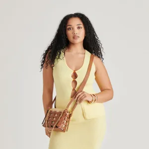 CASSIS CROSSBODY SADDLE NATURAL RAFFIA