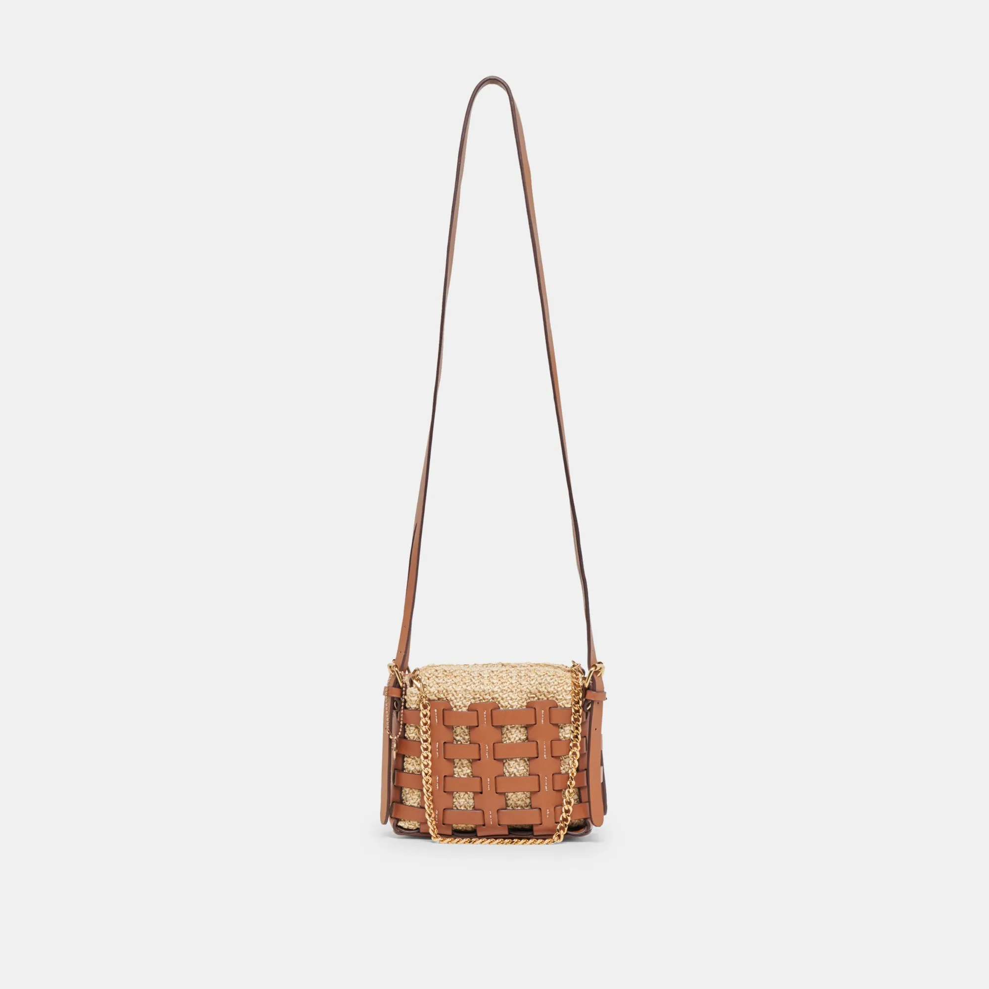 CASSIS CROSSBODY SADDLE NATURAL RAFFIA