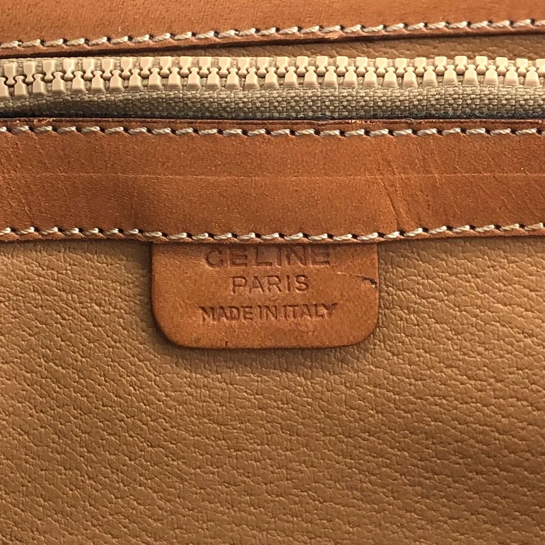 CELINE Macadam Turn Lock Two-way Handbag Shoulder bag Brown Vintage 4b6s4g
