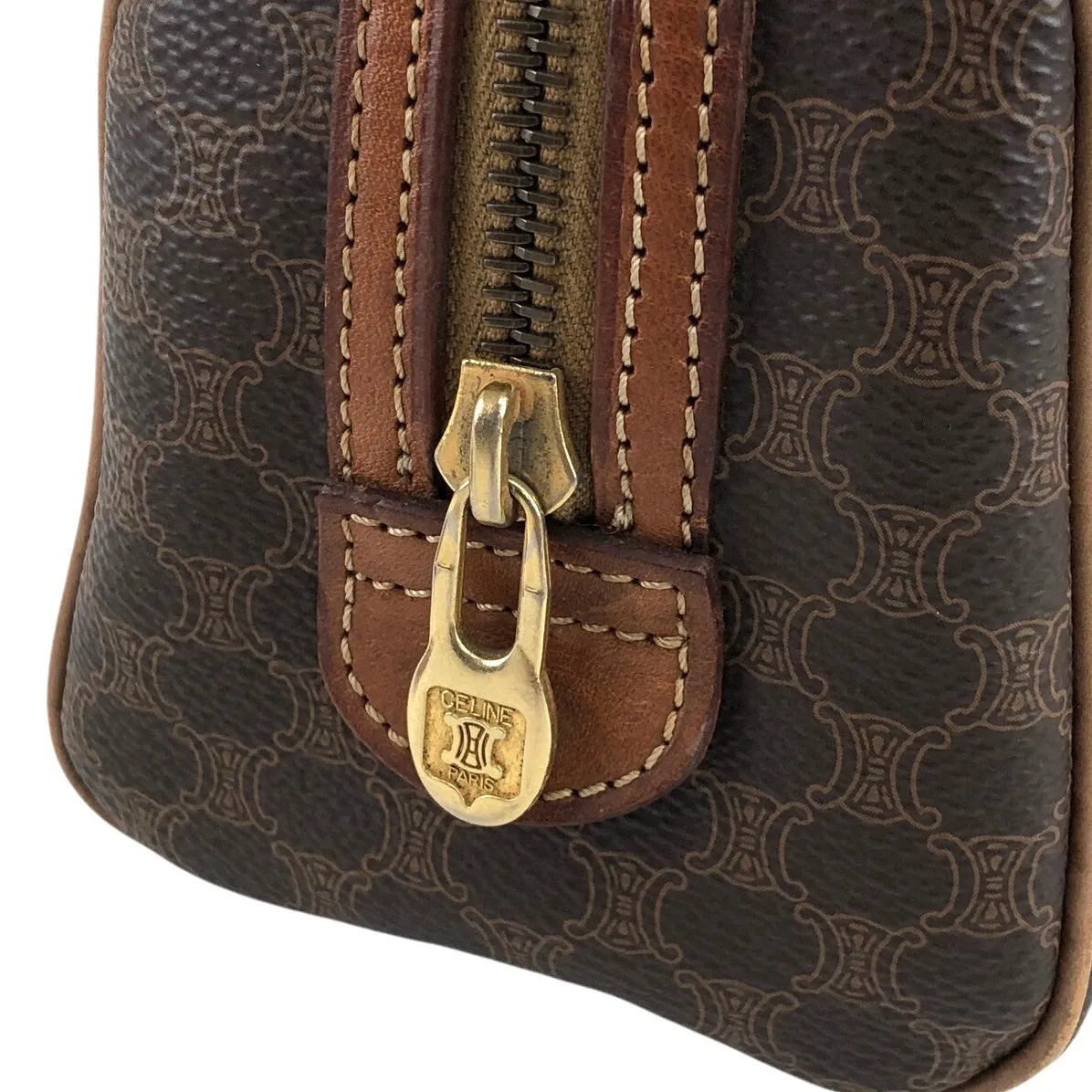 CELINE Macadam Two-way Small Boston bag Shoulder bag Brown Vintage xm7k3z