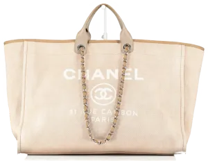 Chanel Beige Deauville Extra Large Tote Bag - Rare