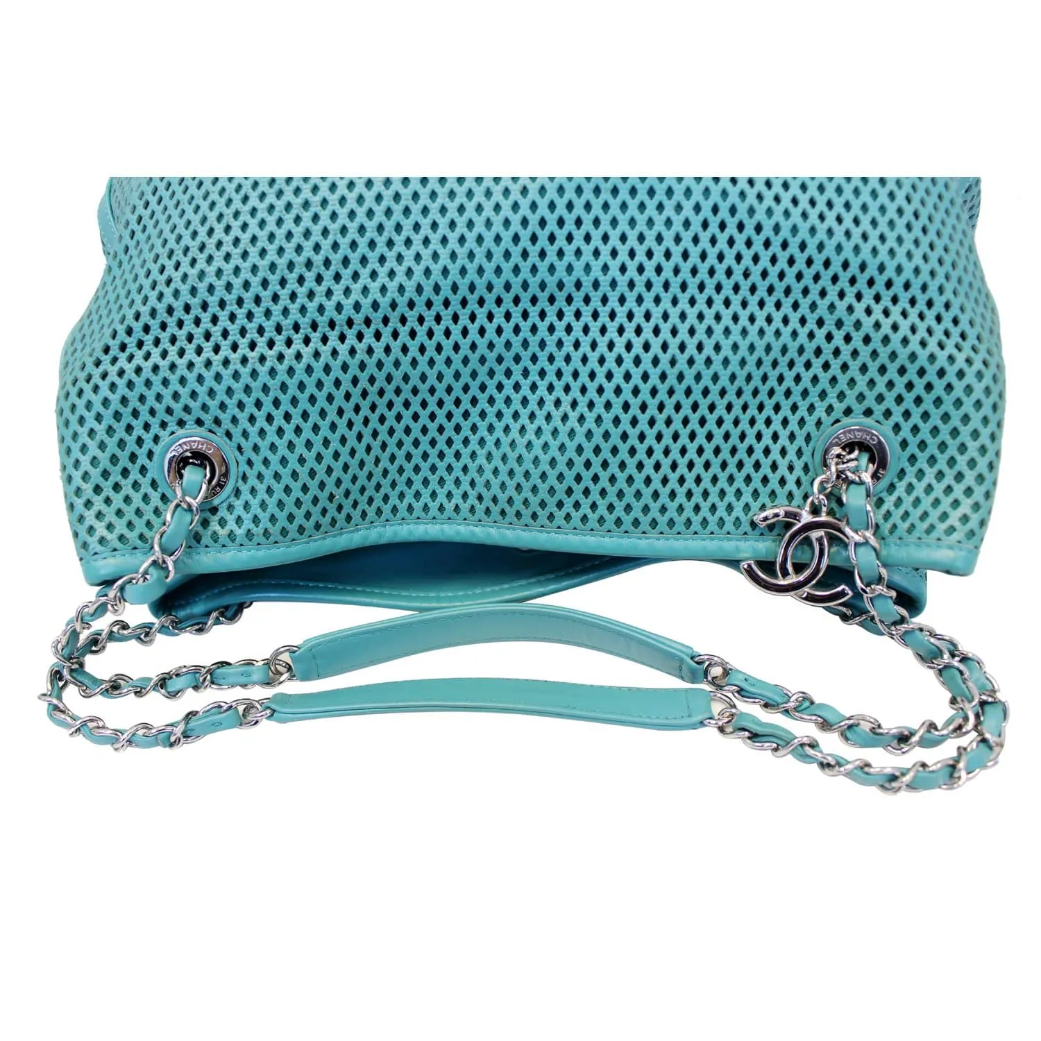 CHANEL Calfskin Perforated Up In The Air North South Tote Shoulder Bag