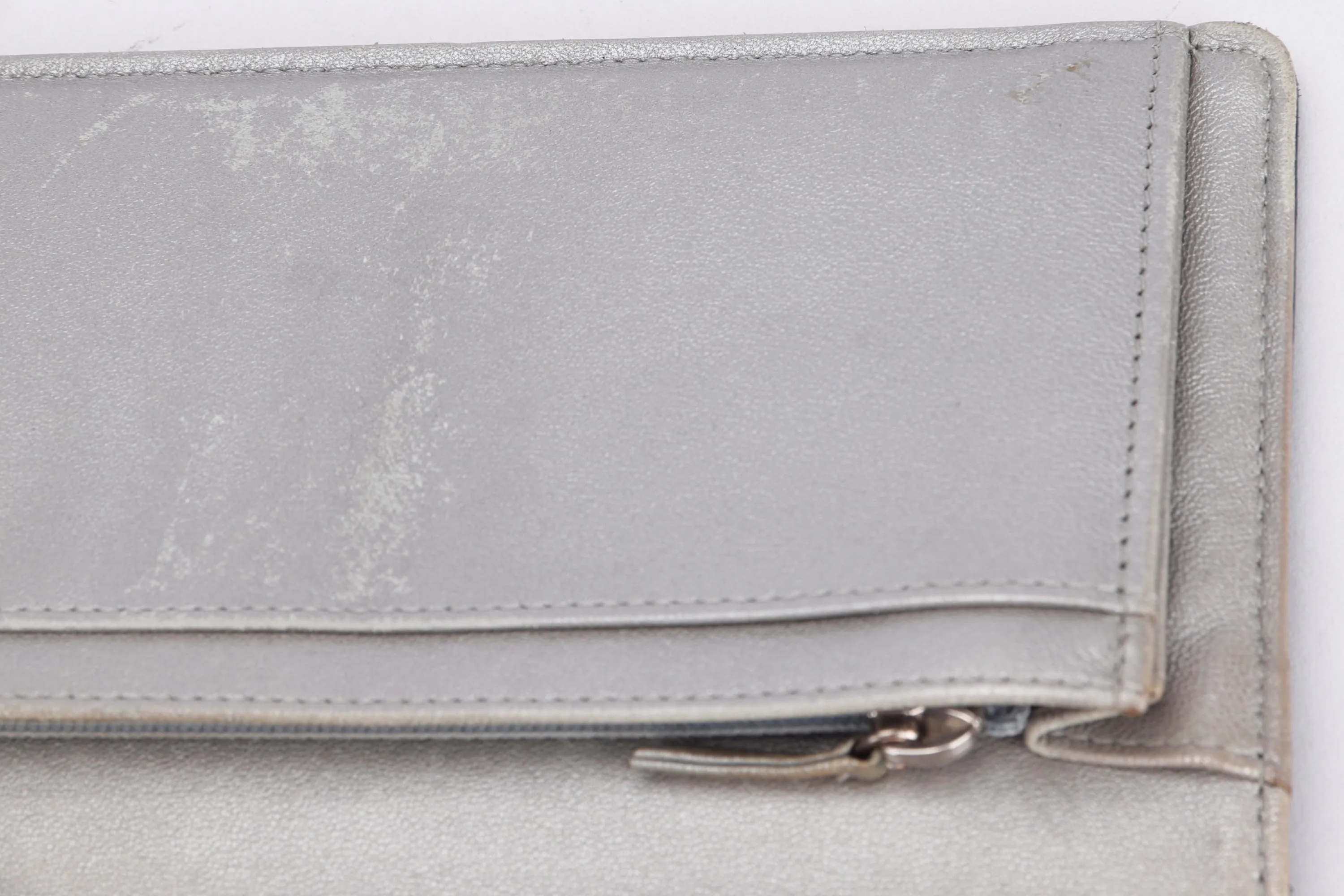 CHANEL CAMELLIA LONG WALLET (1462xxxx) BLACK LAMBSKIN SILVER HARDWARE, WITH CARD & BOX