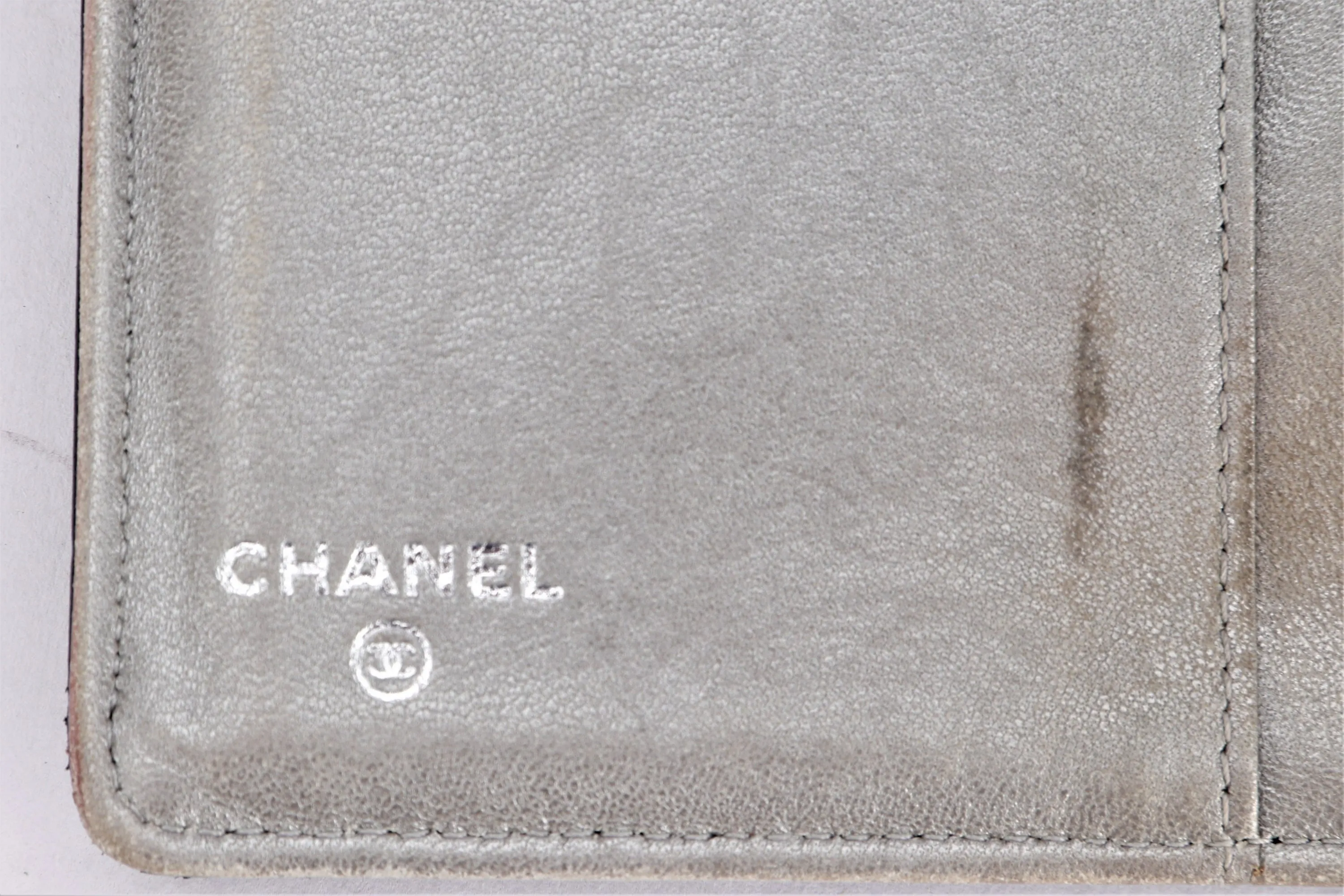 CHANEL CAMELLIA LONG WALLET (1462xxxx) BLACK LAMBSKIN SILVER HARDWARE, WITH CARD & BOX