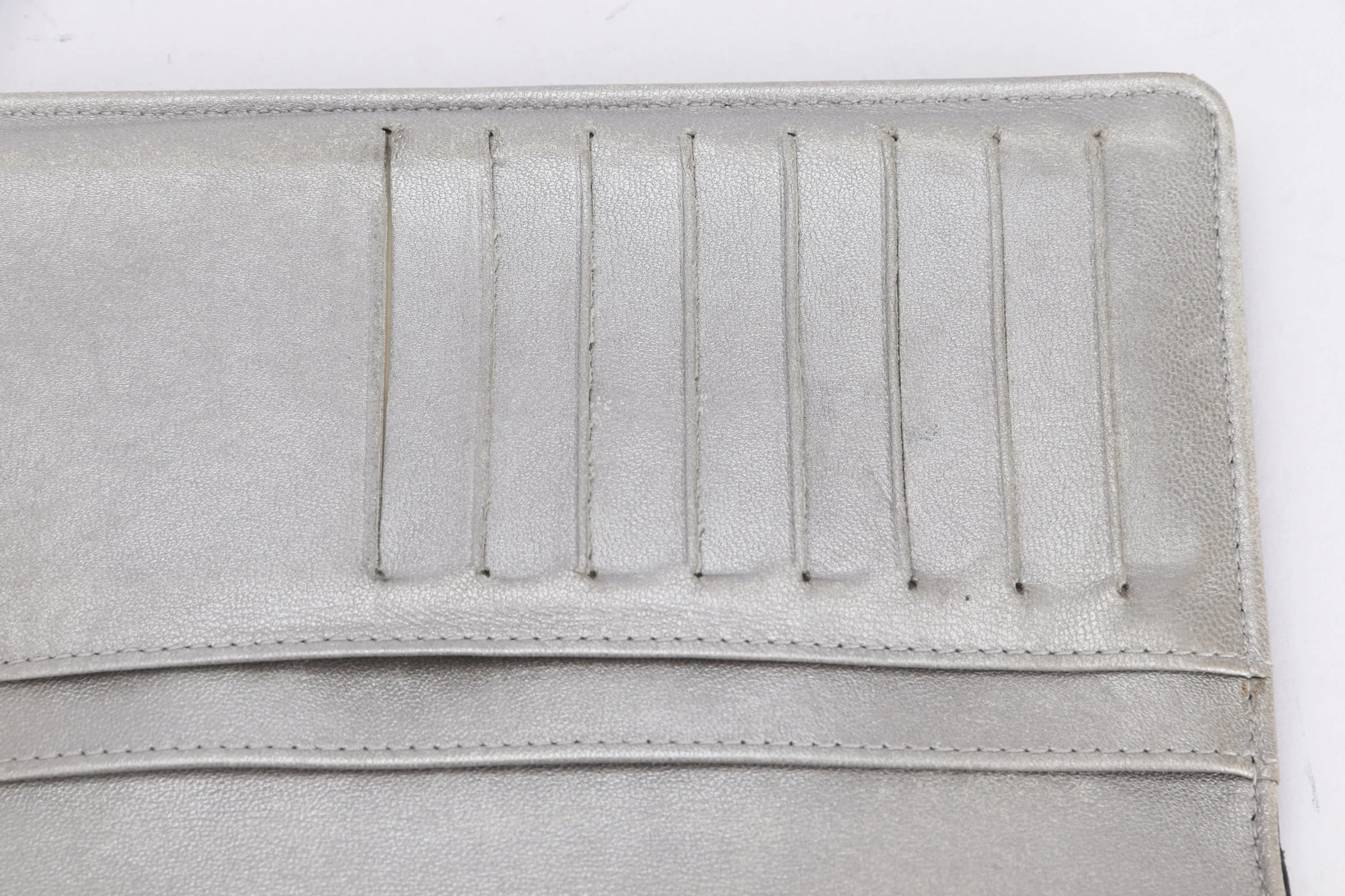 CHANEL CAMELLIA LONG WALLET (1462xxxx) BLACK LAMBSKIN SILVER HARDWARE, WITH CARD & BOX
