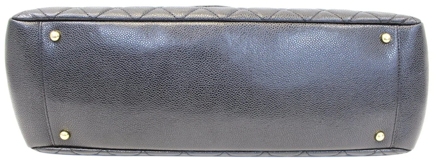 CHANEL Caviar Leather Black XL Grand Shopping Tote Bag
