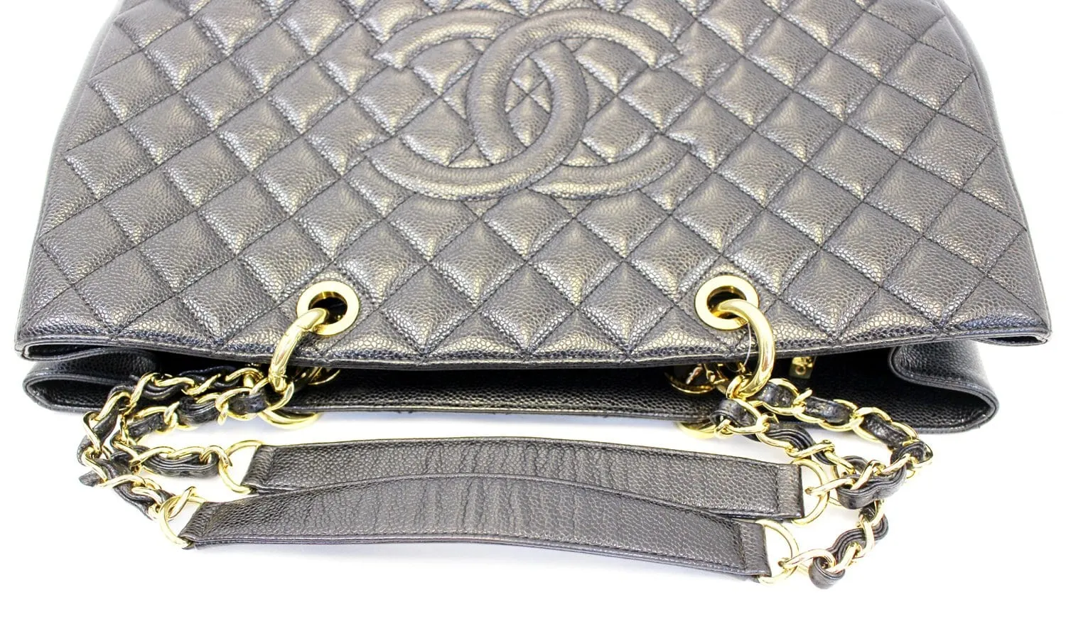 CHANEL Caviar Leather Black XL Grand Shopping Tote Bag