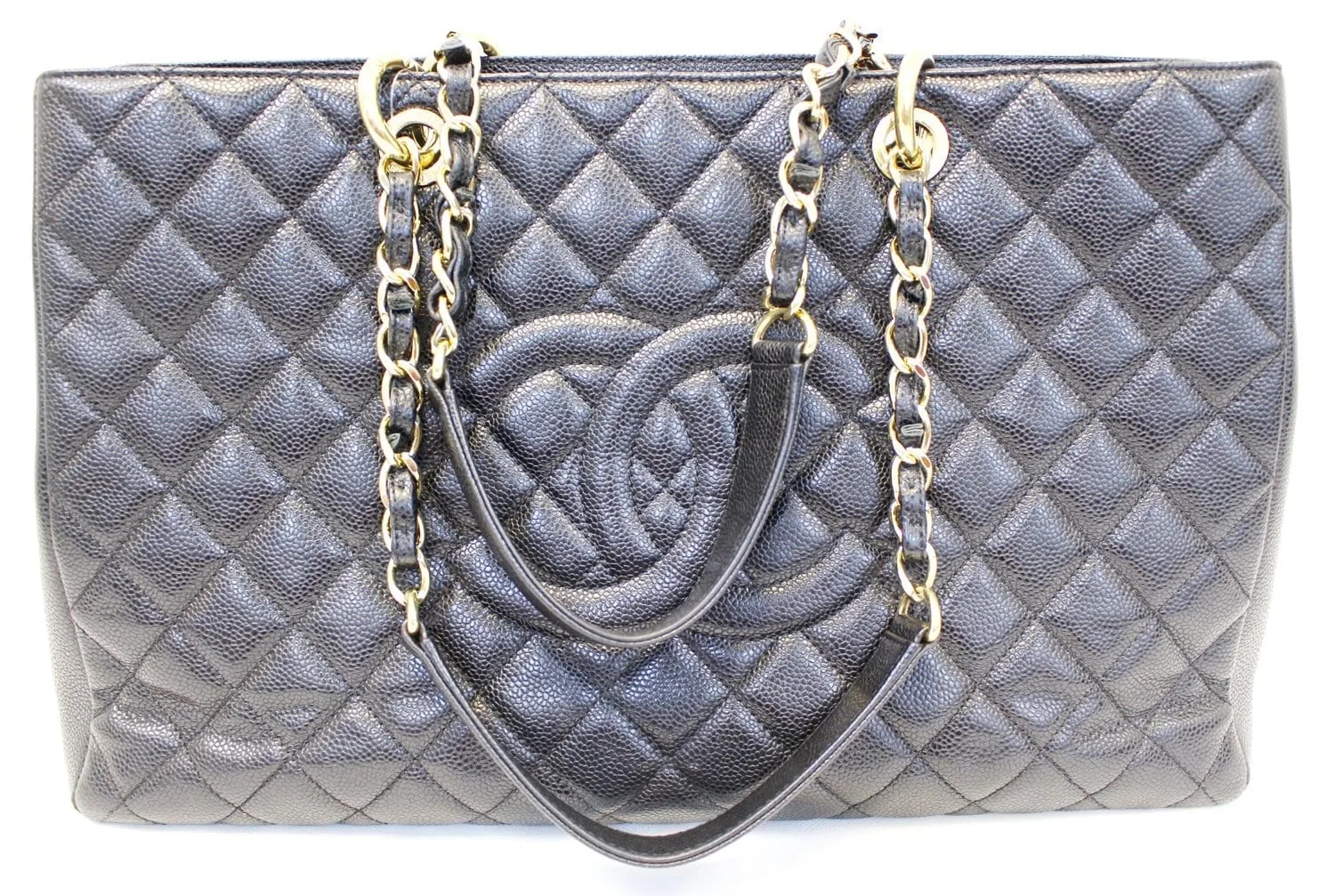 CHANEL Caviar Leather Black XL Grand Shopping Tote Bag