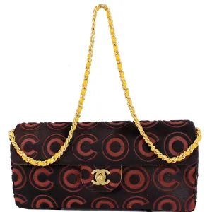 CHANEL Coco Pony Hair Leather Shoulder Bag Burgundy