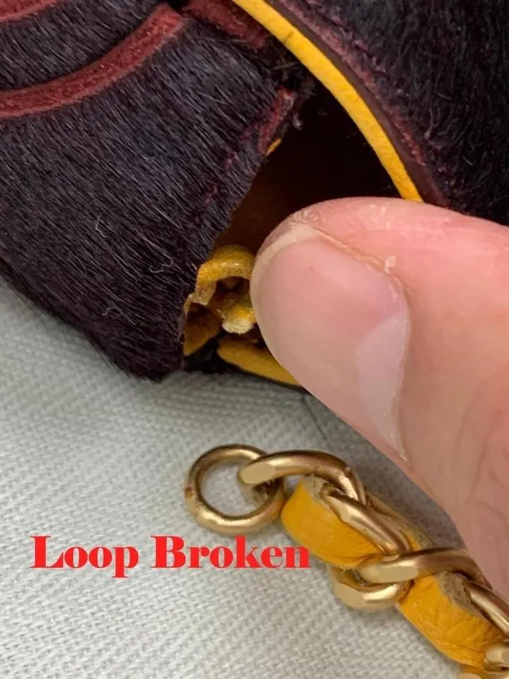 CHANEL Coco Pony Hair Leather Shoulder Bag Burgundy