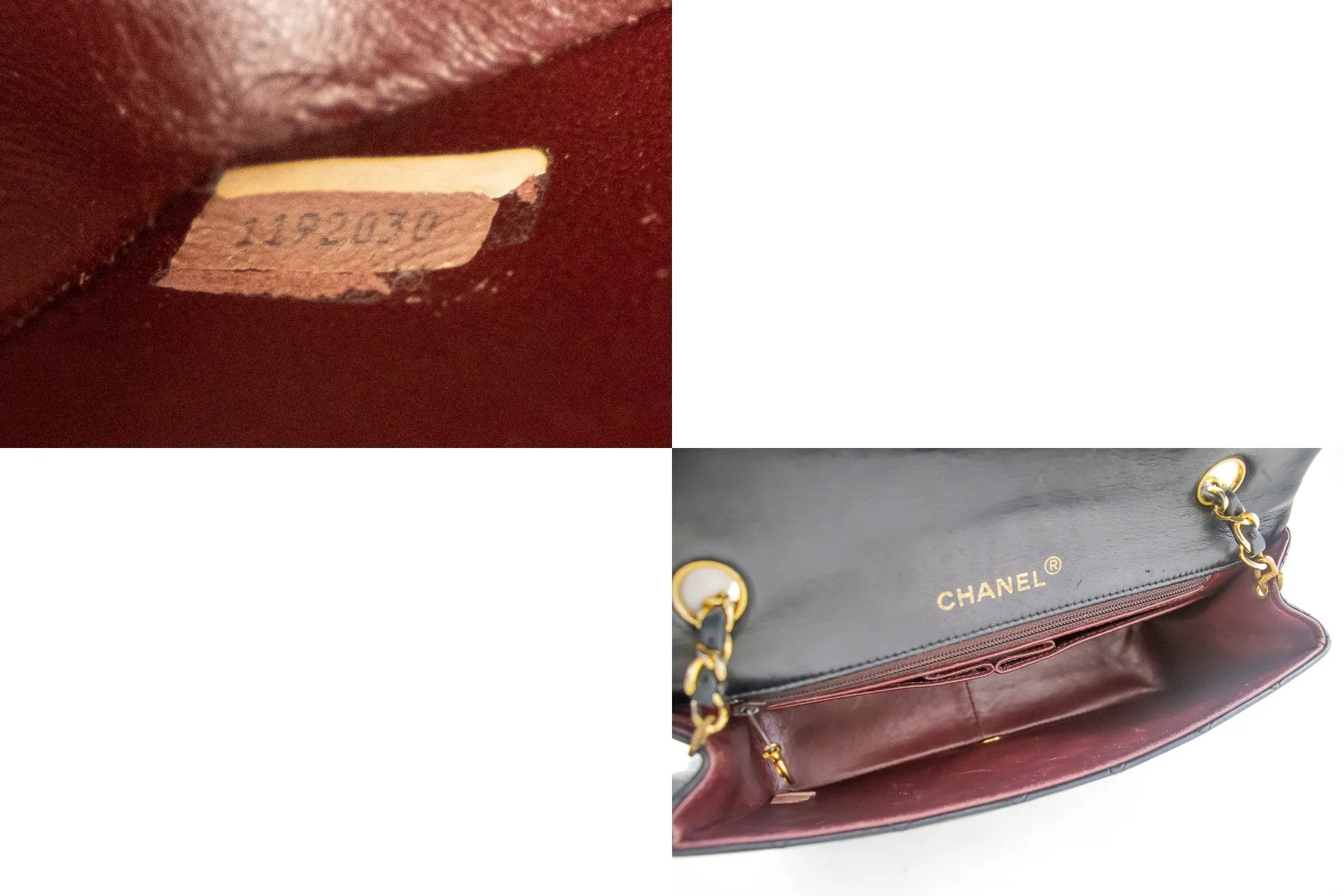 CHANEL Full Flap Chain Shoulder Bag Black Quilted Lambskin Purse j65